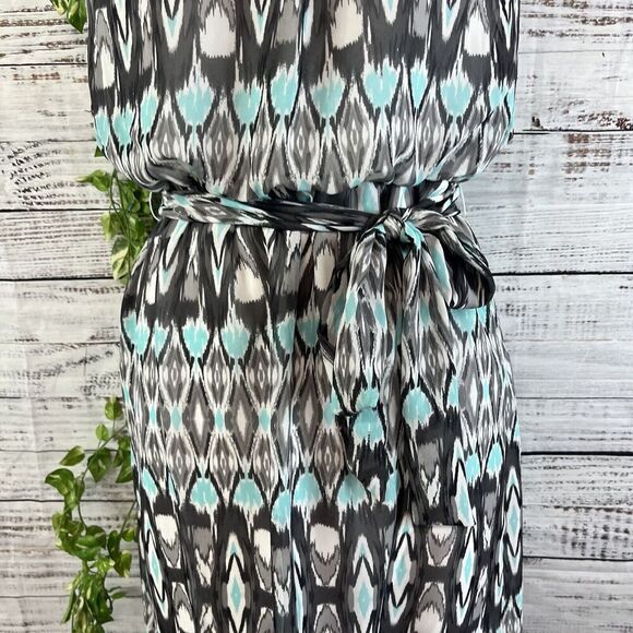 Robbie Bee Dress size 8 Blue Gray Sheer Straight Above Knee Wedding Guest Dinner - Picture 8 of 16